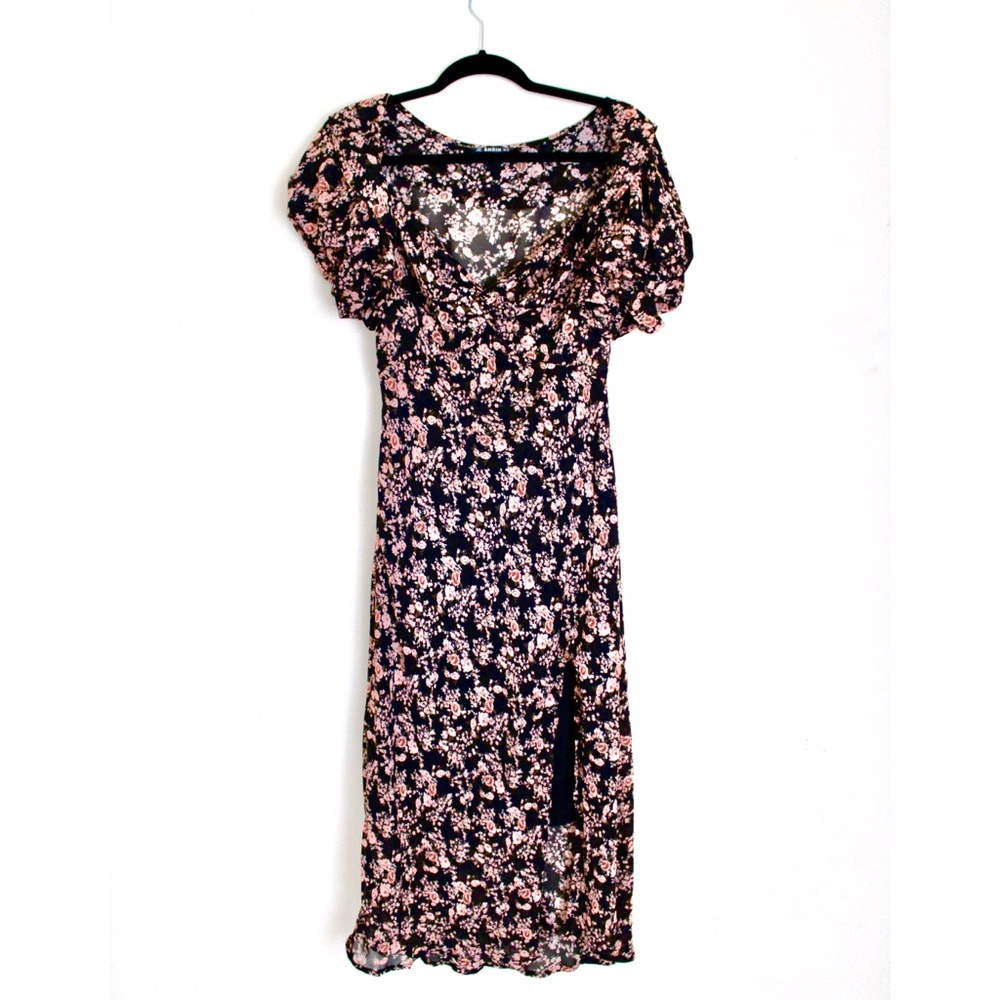 SHEIN Pink & Black Floral Dress
